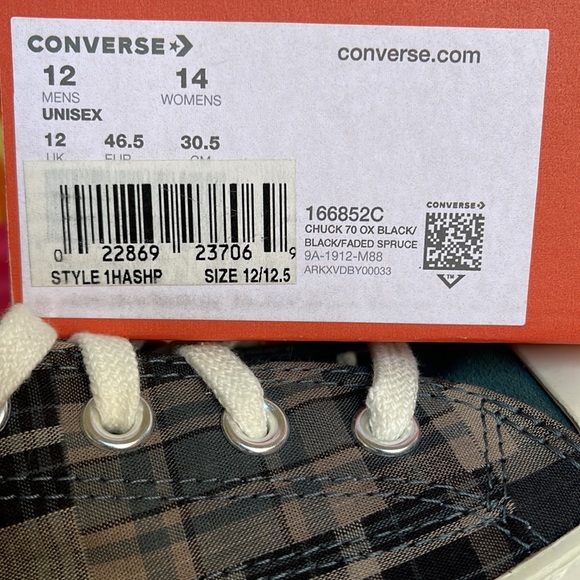 Converse 166852C
CHUCK 70 OX 
BLACK/FADED SPRUCE
Men’s sneakers - athletic shoes - Picture 16 of 16